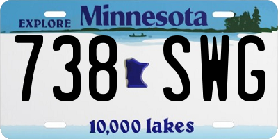 MN license plate 738SWG