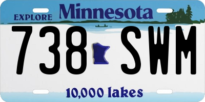 MN license plate 738SWM