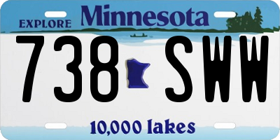 MN license plate 738SWW