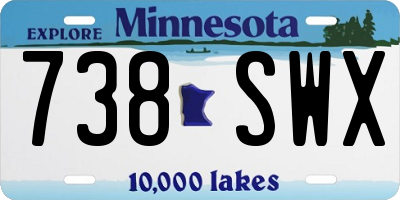 MN license plate 738SWX