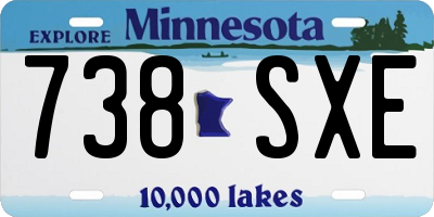 MN license plate 738SXE