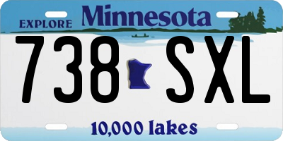 MN license plate 738SXL