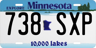 MN license plate 738SXP
