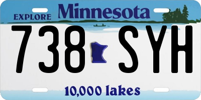 MN license plate 738SYH