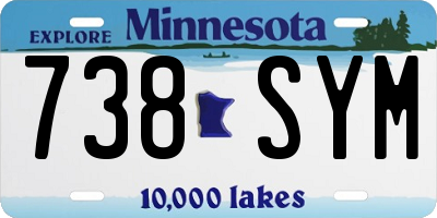 MN license plate 738SYM