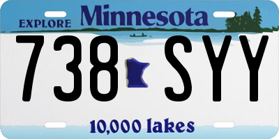 MN license plate 738SYY