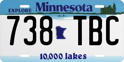 MN license plate 738TBC