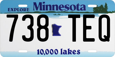 MN license plate 738TEQ