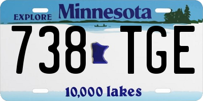 MN license plate 738TGE