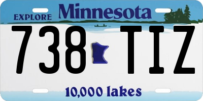 MN license plate 738TIZ