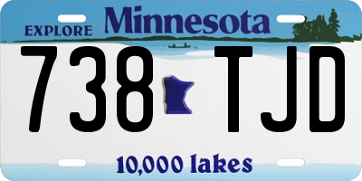 MN license plate 738TJD