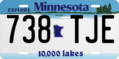 MN license plate 738TJE