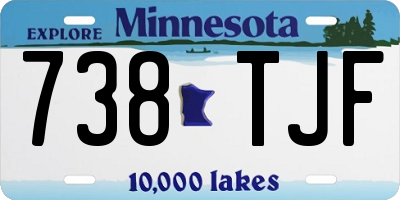 MN license plate 738TJF
