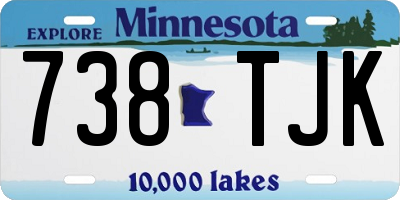 MN license plate 738TJK