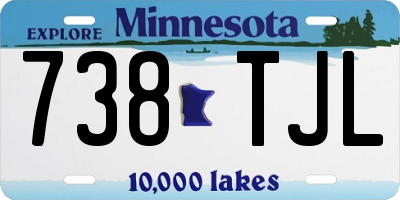 MN license plate 738TJL