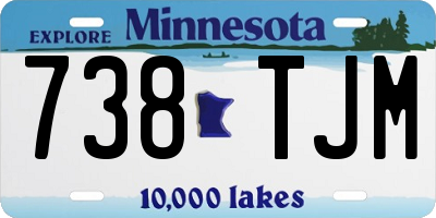 MN license plate 738TJM