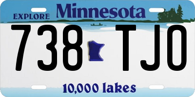 MN license plate 738TJO