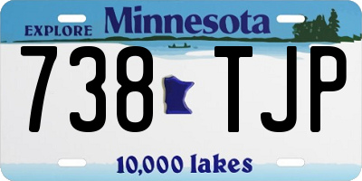 MN license plate 738TJP