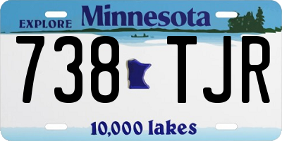 MN license plate 738TJR