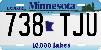 MN license plate 738TJU