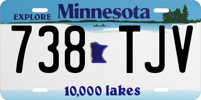 MN license plate 738TJV
