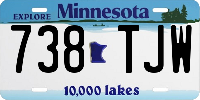 MN license plate 738TJW