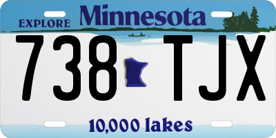 MN license plate 738TJX