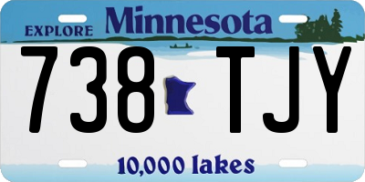 MN license plate 738TJY
