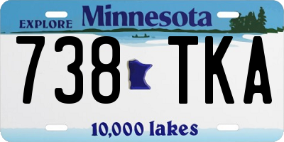 MN license plate 738TKA