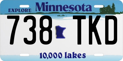 MN license plate 738TKD