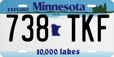 MN license plate 738TKF
