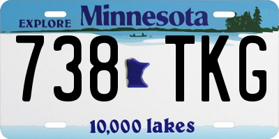 MN license plate 738TKG