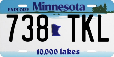 MN license plate 738TKL