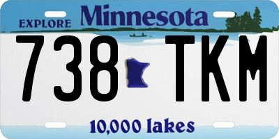 MN license plate 738TKM