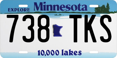 MN license plate 738TKS