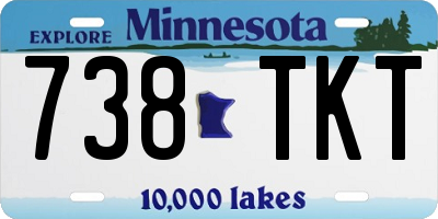 MN license plate 738TKT