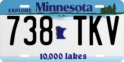 MN license plate 738TKV