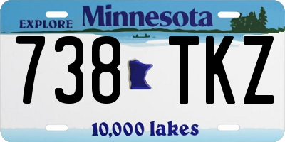 MN license plate 738TKZ