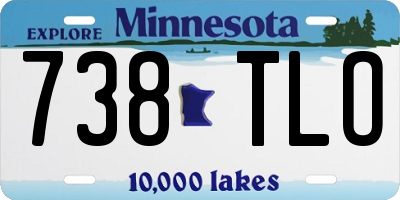 MN license plate 738TLO