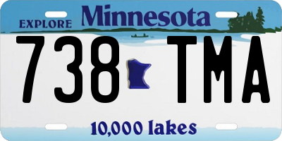 MN license plate 738TMA