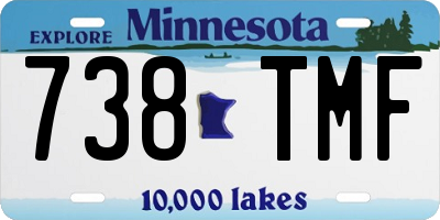 MN license plate 738TMF