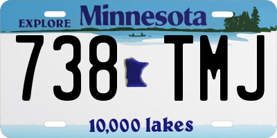 MN license plate 738TMJ