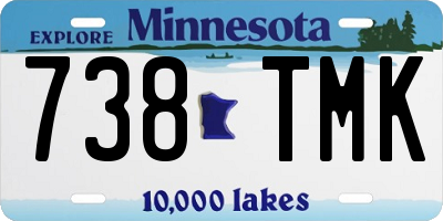 MN license plate 738TMK