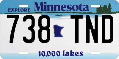 MN license plate 738TND