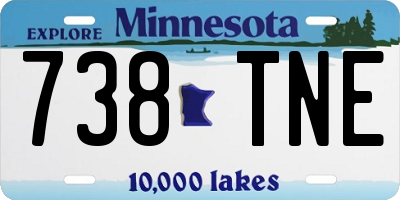 MN license plate 738TNE
