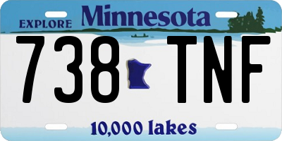 MN license plate 738TNF