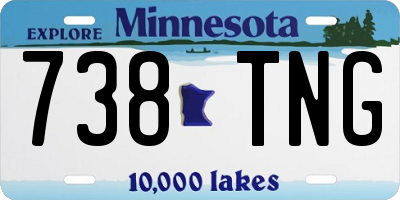 MN license plate 738TNG