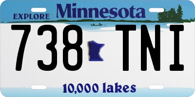MN license plate 738TNI