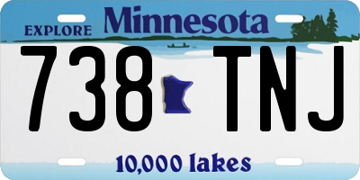 MN license plate 738TNJ