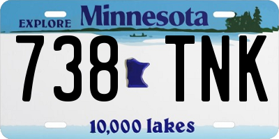 MN license plate 738TNK